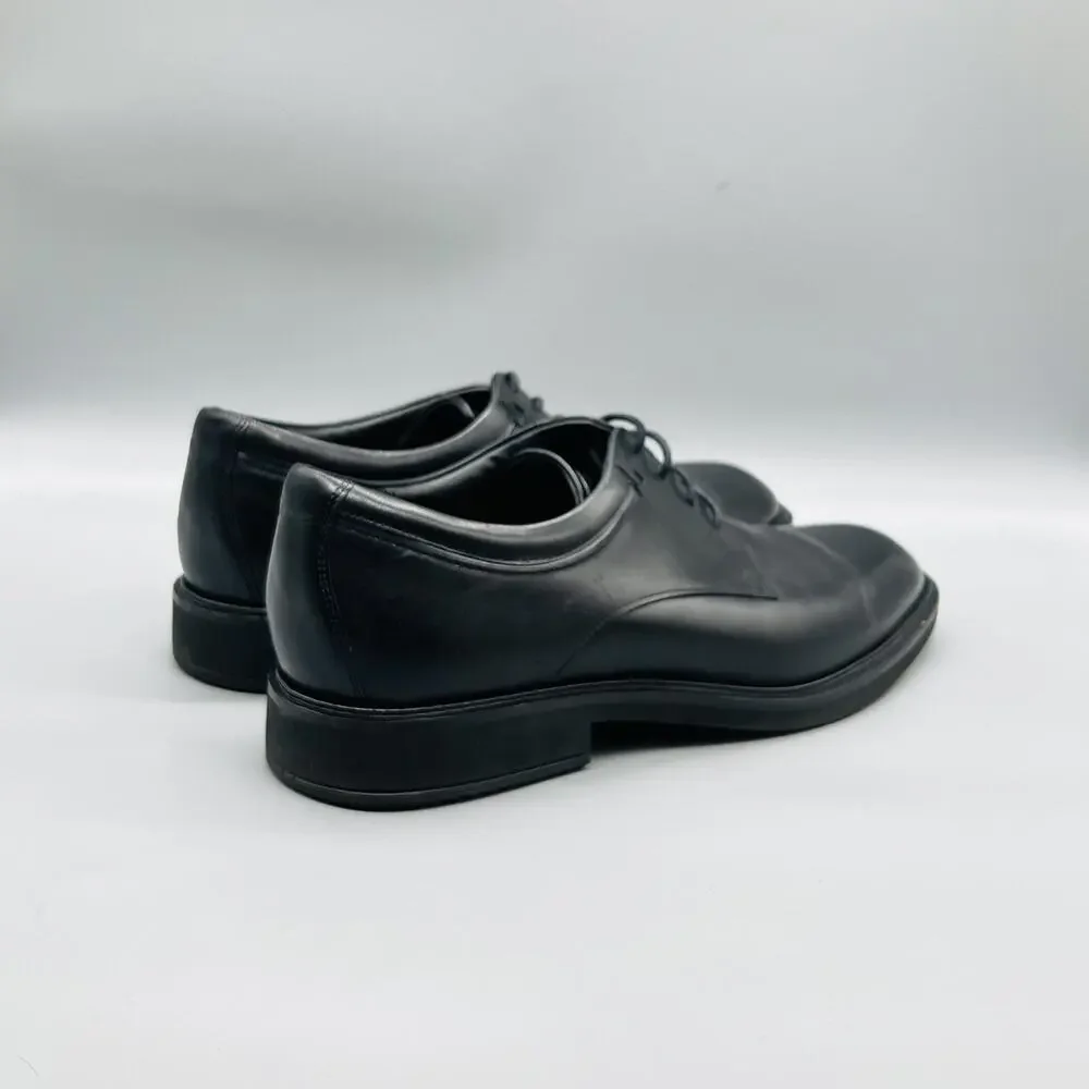 ECCO Shoes Mens 12 Black Leather Lace Up Derby Oxford Dress Comfort Classic